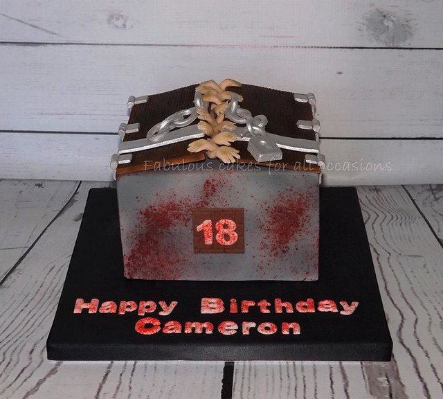Blood Spatter, Air Brushed Walking Dead Cake by Fabulous cakes for all occasions