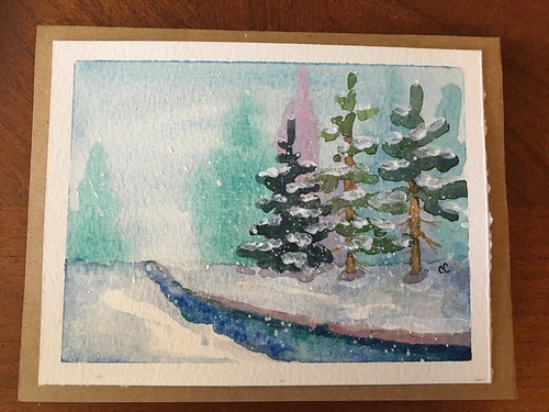 Watercolor Christmas cards step by step