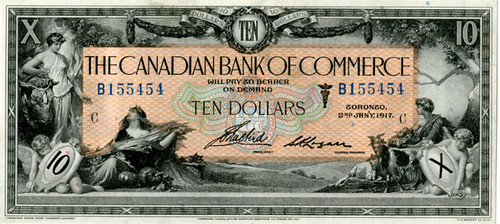 Lot 34. Canadian Bank of Commerce, 1917 $10 Issued Banknote