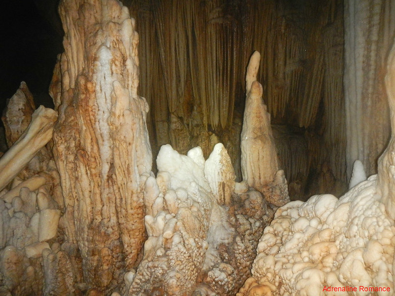 Stalagmites and flowstones