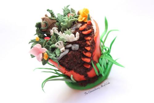 Miniature Flower Pot Fairy Garden Cake by Buttercream Bakery