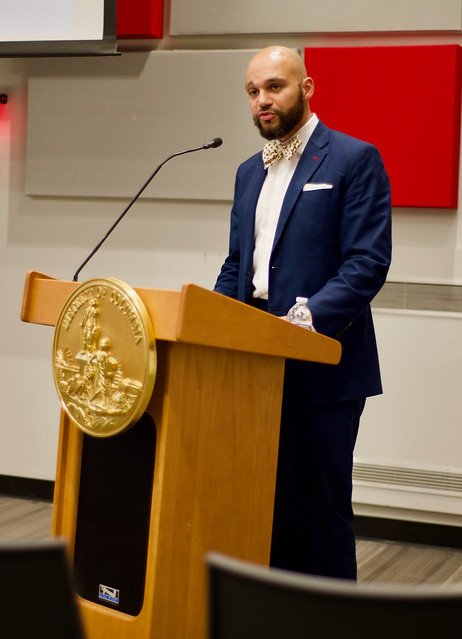 Photo of Robert White at a podium.