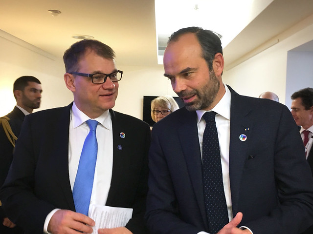 Prime Minister Juha Sipilä met the Prime Minister of France Édouard Philippe in Brussels on 24 November 2017