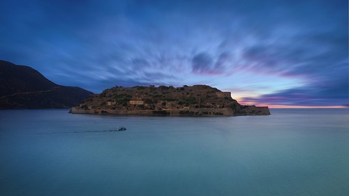 bluetime glow spinalonga flickr hours crete motionblur bluer tlp summer sunset seaside worldtrekking seascape island e18200mmf3563oss