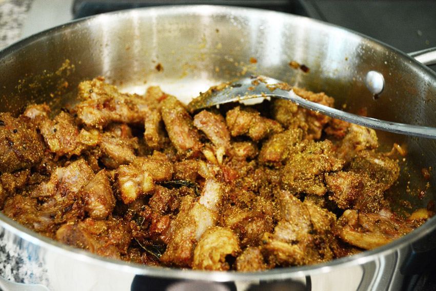 Cooking the masala for mutton curry recipe  - Step9