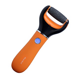 Electronic Foot File, [FDA Certified] Hausbell 203 Rechargeable Pedicure Tool Cordless Dual Speed Electric Callus Remover for Foot Care (Orange)