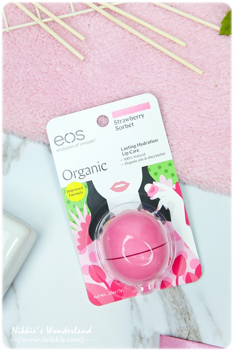 eos伊歐詩 天然護唇球Organic Lip Balm - 草莓雪酪Strawberry Sorbet