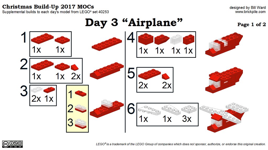 Christmas Build-Up 2017 Day 3 MOC "Airplane" Instructions p1