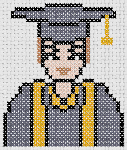 Preview of Free quick and easy cross stitch patterns: Graduate Guy