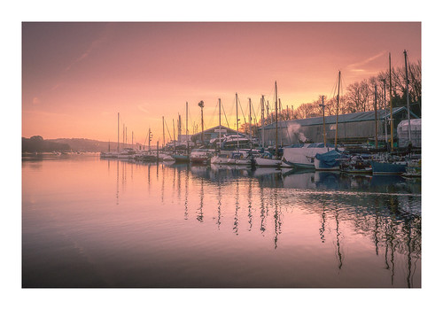 river penryn boats mooring dawn sunrise peaceful tranquil quiet water reflections cornwall cornish fineart
