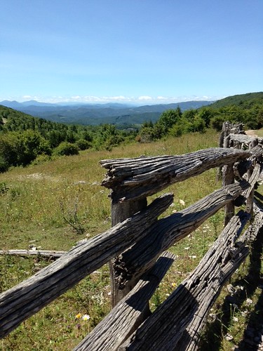 mountains scenic fence view