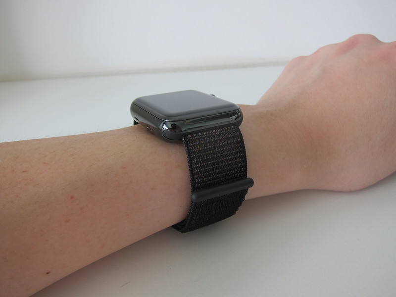 Apple Watch 42mm Black Sport Loop -  On Wrist