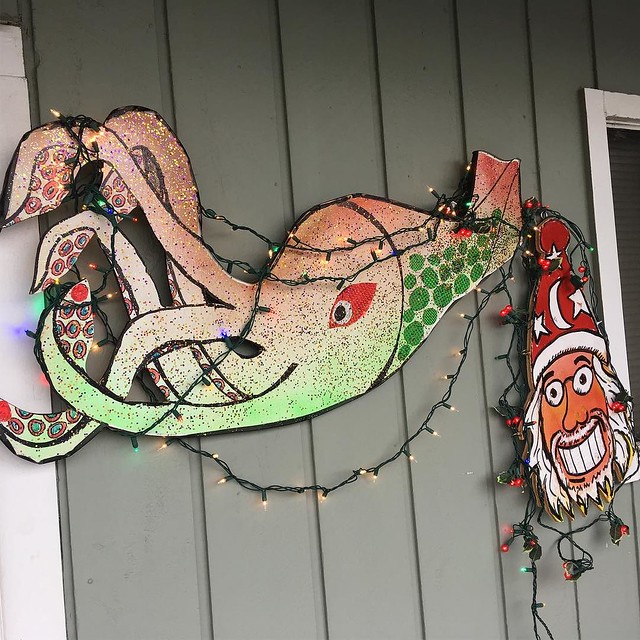 Christmas calamari #christmaslights #SANTA