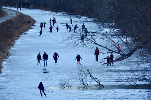 Ice skating on the C&O Canal in Maryland