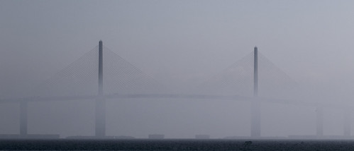 skyway bridge st pete fl florida foggy