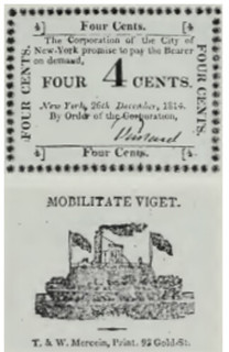 1814 New York City scrip Four Cents
