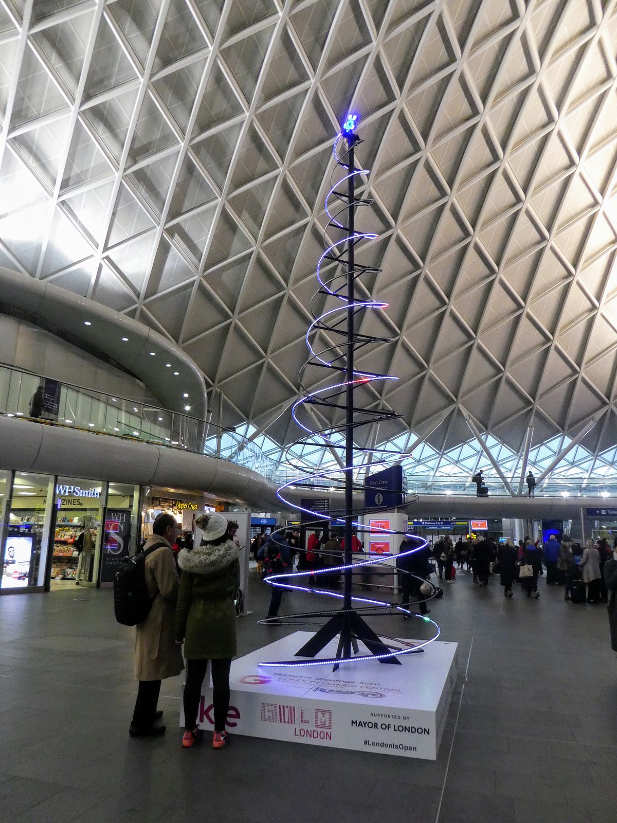 Modernist Christmas Tree in King's Cross Station, London