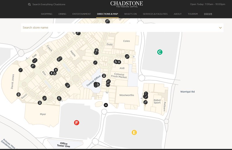 Chadstone official centre map. Where's the bus interchange?
