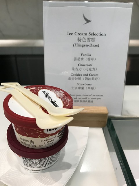 Cathay Pacific lounge,  ice cream