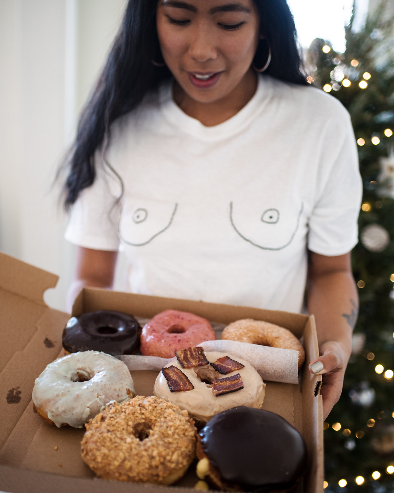 Donuts and a Jaelle Boob Shirt on juliettelaura.blogspot.com