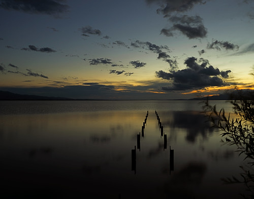 nz newzealand nature reflection 2017 lake landscape sunset cloud wairarapa water featherston abandoned pier jetty