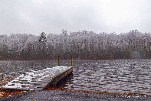 snow carolinecounty virginia va usa winter pond lake landscape pier overcast