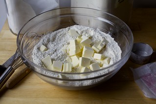 butter into flour and sugar