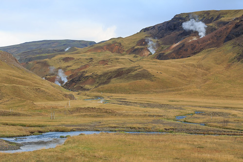 landscape travelphotography nature suðurland naturephotography iceland river valley hills travel landscapephotography steam southiceland hveragerdi sudurland hveragerði geothermal ísland plumes