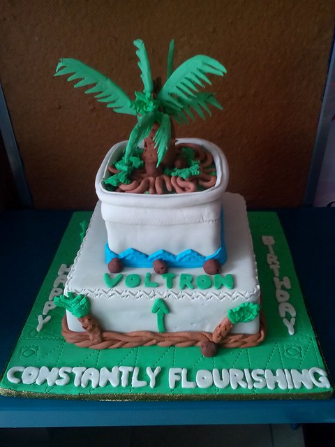 A Palm Tree Cake in a Flower Pot by Joy Daramola of Royal-J Cakes & Events