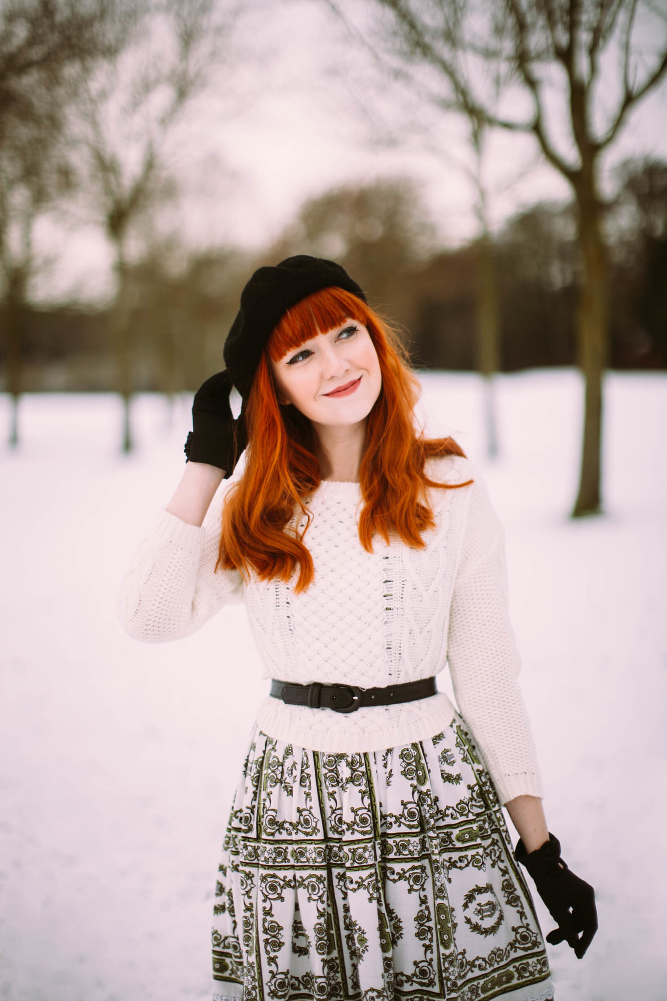 aclotheshorse vintage dress in the snow
