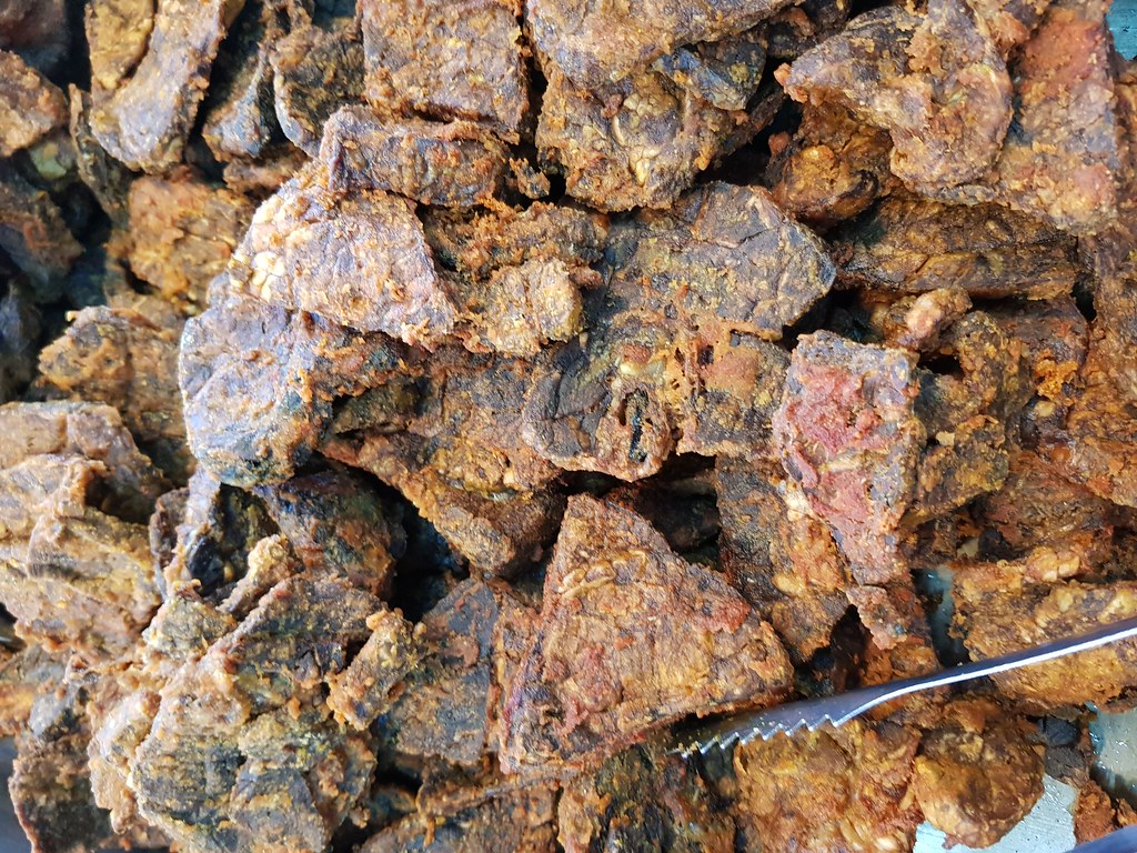 Paru (Cow Lungs) for Nasi Kerabu w/Teh Tarik $12 @ Restoran Hatinie Shah Alam