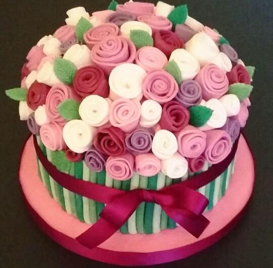 Vanilla and Strawberry Bouquet of Roses by The Sugar Garden