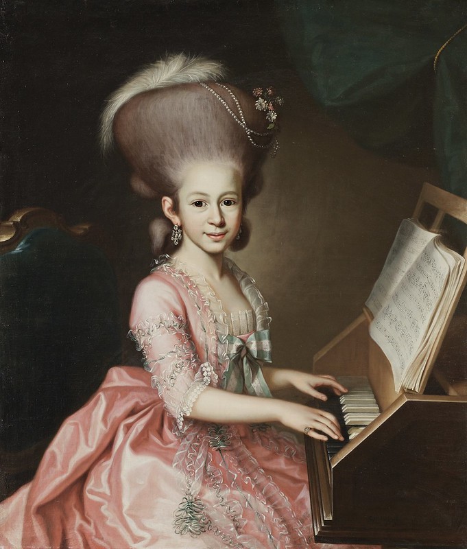 Georg Anton Abraham Urlaub - Portrait of a young lady at the clavichord, said to be Henriette Haussmann (1771-1802)
