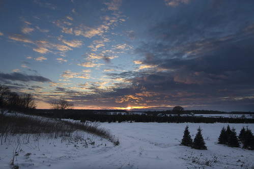 sunset winter landscape mohrsrd clouds snow trees silhouettes westcarletoncounty galetta january