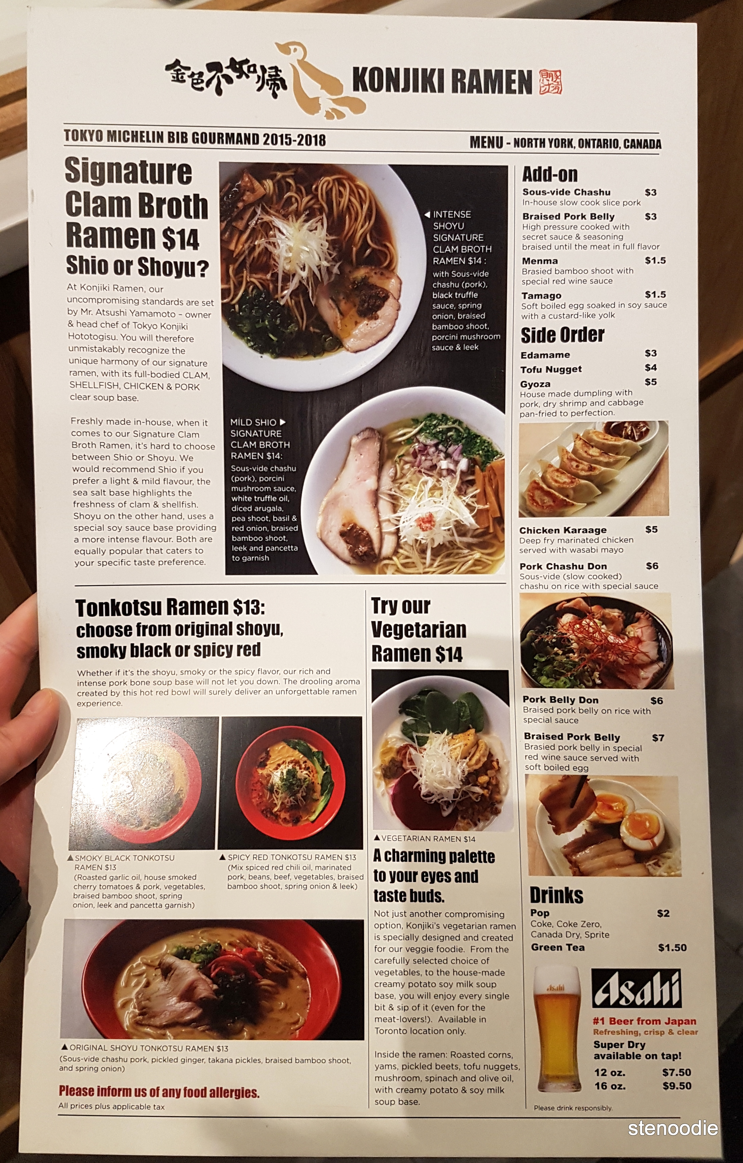  Konjiki Ramen menu and prices
