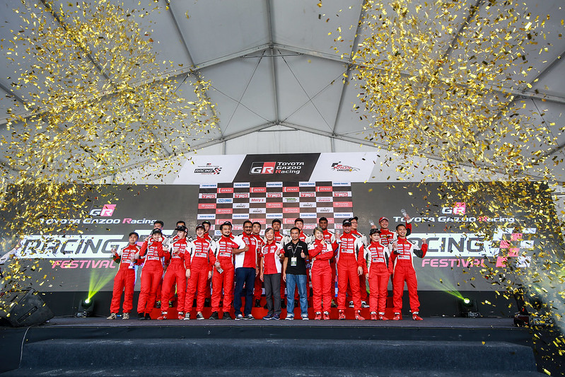 All Celebrities And Professional Drivers On The Main Stage During The Prize Giving Ceremony.
