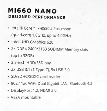 ZBox MI640 et ZBox MI660 Nano