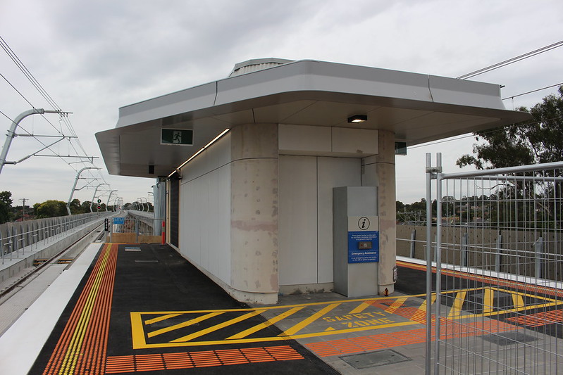 Emergency exit at new Noble Park station