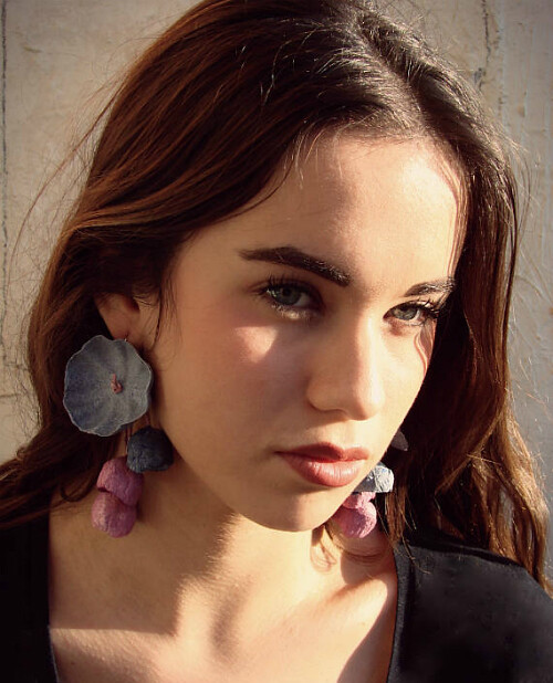 Handcrafted Long Paper Earrings by Alessandra Fabre Repetto