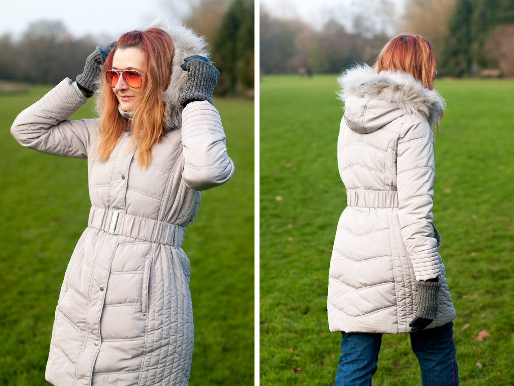 A Warm and Stylish Winter Coat - Grey Puffer With Faux Fur Hood | Not Dressed As Lamb, Over 40 Style