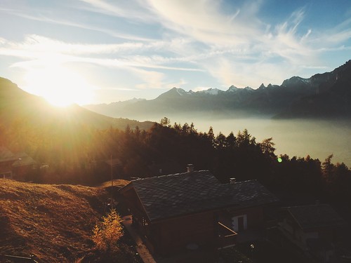 travel nature landscape mountains alps alpen sunset switzerland wallis schweiz suisse sundown bluesky