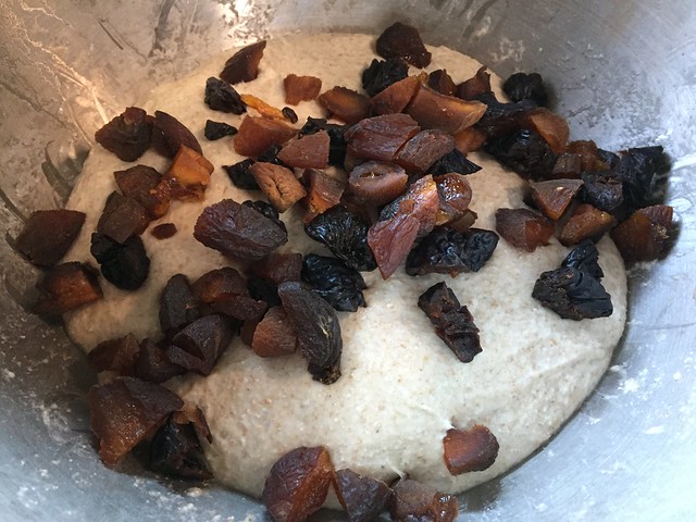 Mixing dried fruits (apricots/prunes)