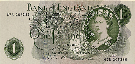Bank of England One Pound note