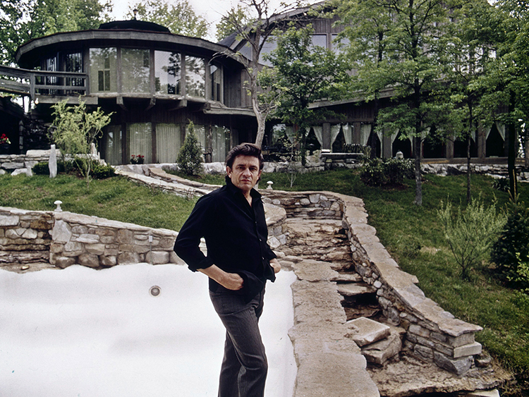 Johnny Cash in Hendersonville, Tennessee, circa 1977.