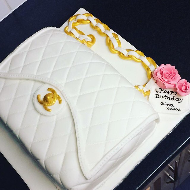 Chanel Inspired White Purse Cake by Carla E Silva