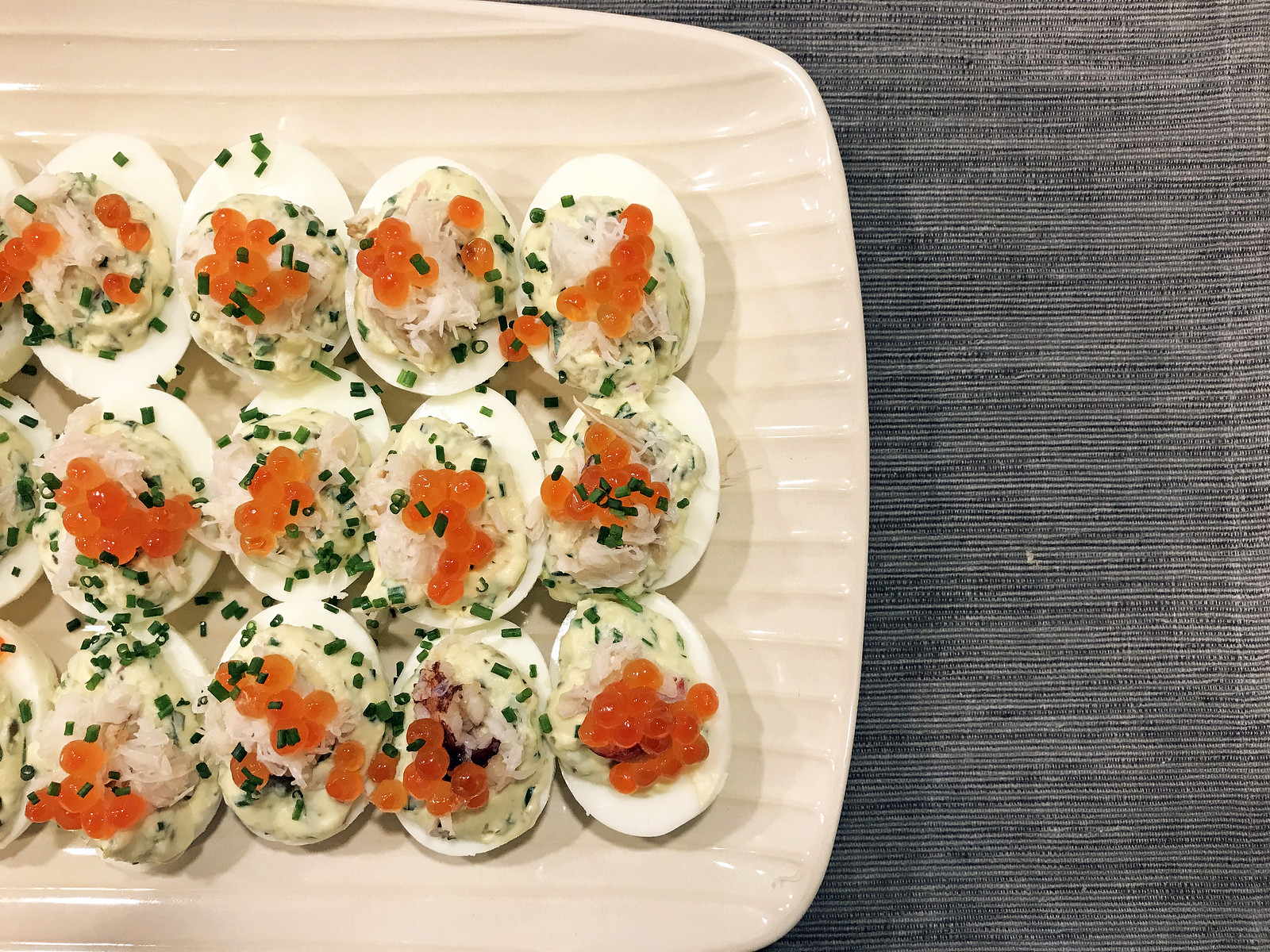 Deviled Eggs with Dungenness Crab