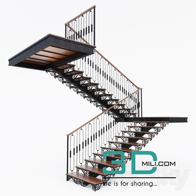 08 Staircase 3d Model Free Download 3dmili 2020 Download 3d