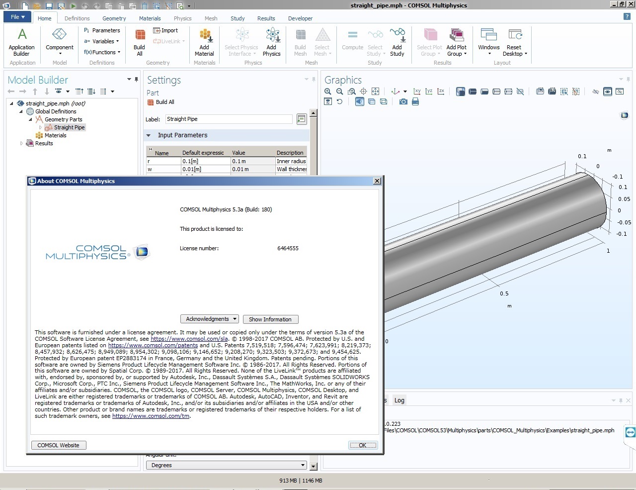 Working with Comsol Multiphysics 5.3a full license