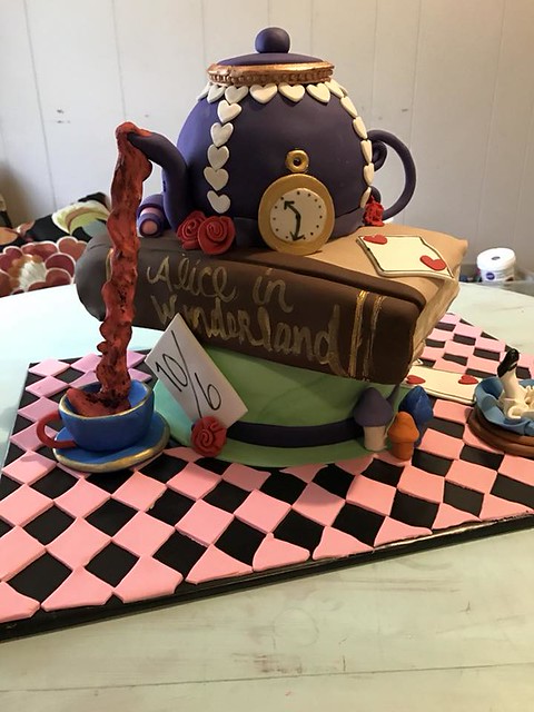 Whimsical Alice in Wonderland Cake by Vanessa L. Edwards of Vanessa's Cakery