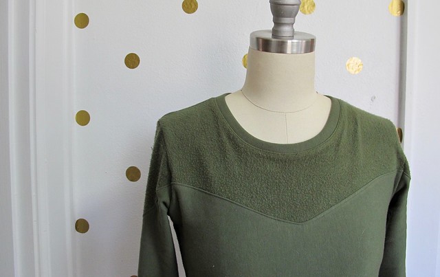 Sewaholic Fraser Sweatshirt made with stretch fleece from Mood Fabrics